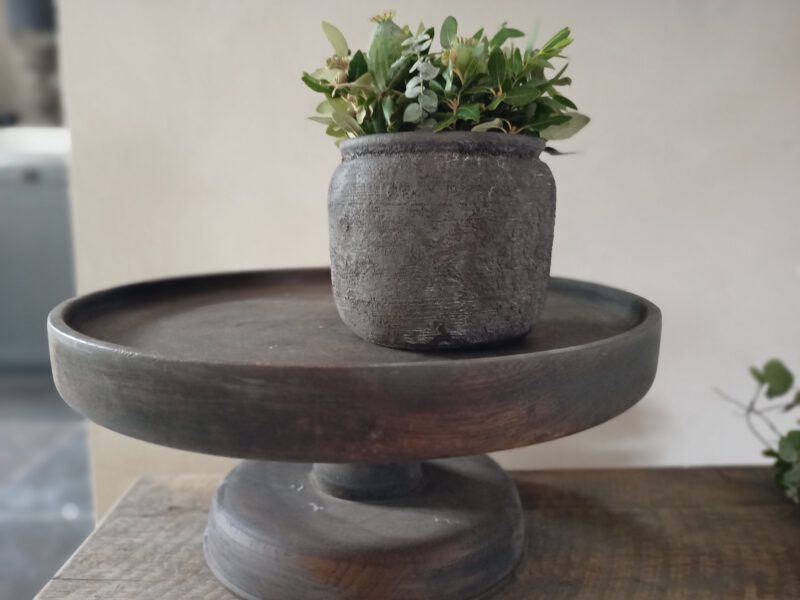 Stenen pot met groen decoratie - Afbeelding 3