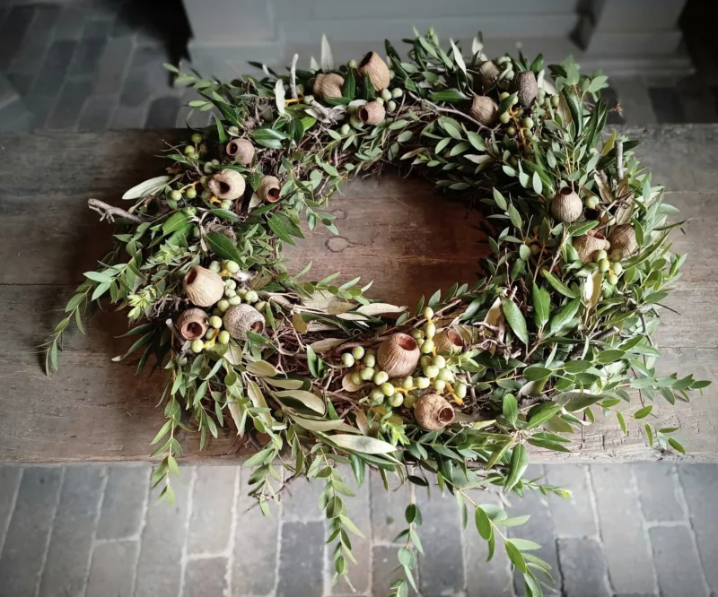 DIY Workshop pakket "Herfst Windlicht Krans" - Afbeelding 2