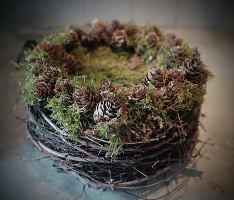 Groen taartje met lariks denappeltjes