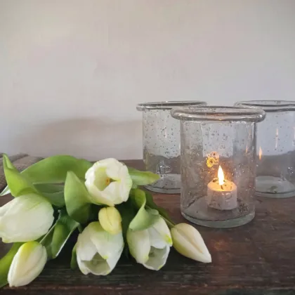 Glazen windlicht S Aura Peeperkorn