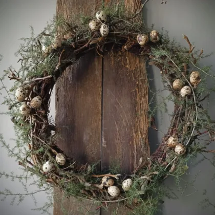 Krans met kwarteleitjes