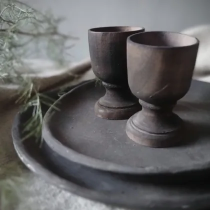 Houten eierdopjes (2 stuks)